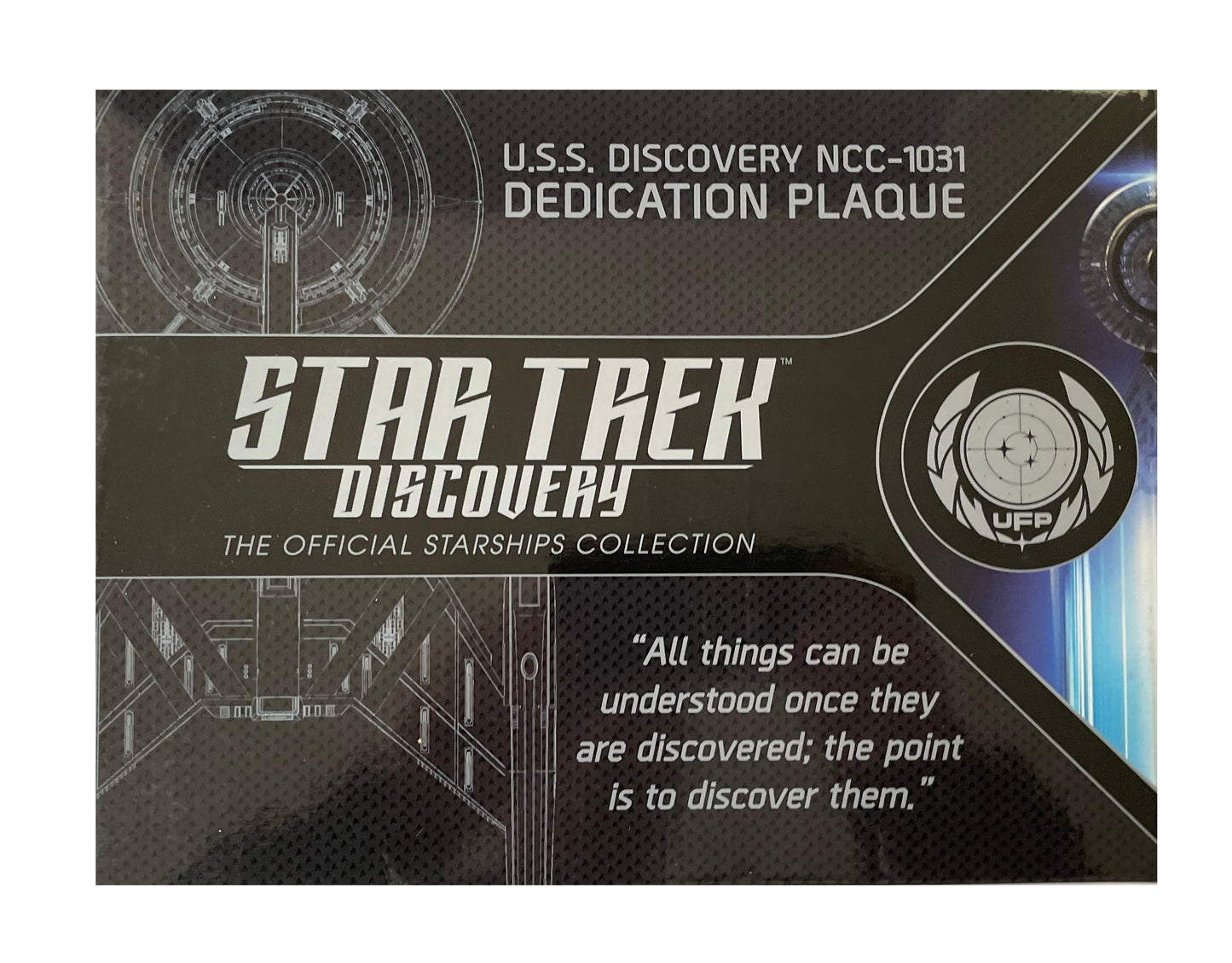 2018 Eaglemoss Star Trek Discovery - The U.S.S. Discovery NCC-1031 Dedication Plaque - Brand New Factory Sealed