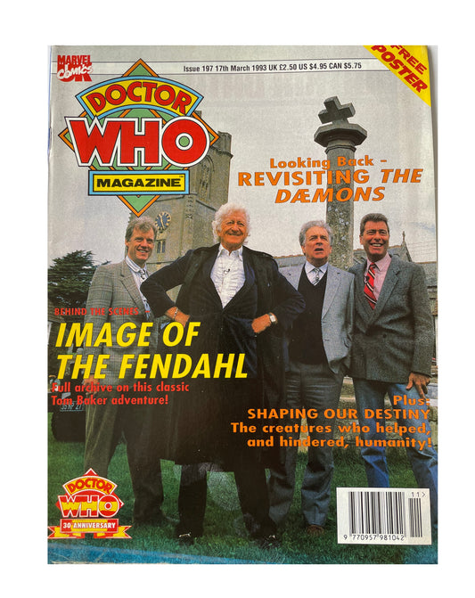 Vintage BBC Doctor Dr Who Magazine Issue Number 197 17th March 1993 - With Free Poster - Shop Stock Room Find