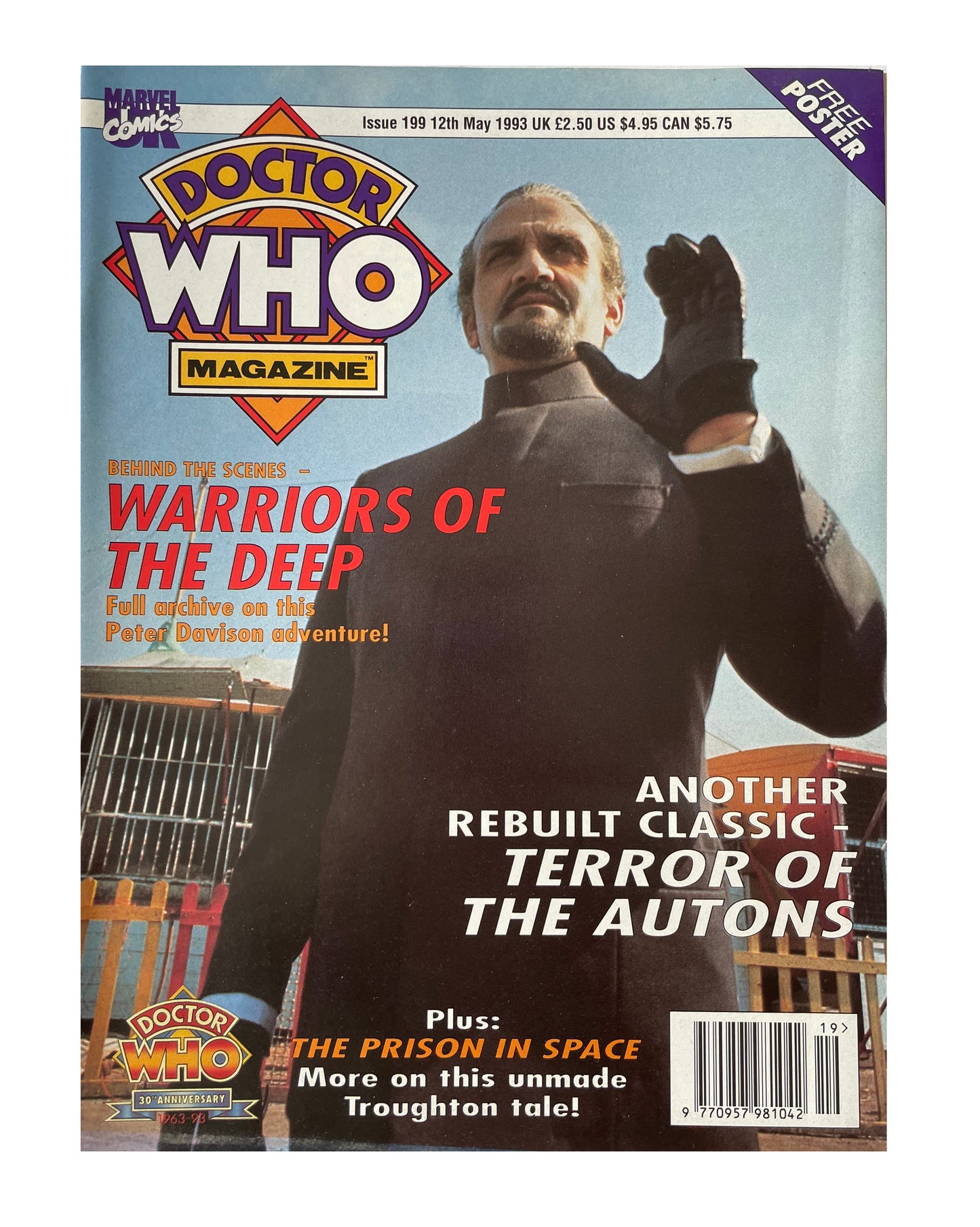 Vintage BBC Doctor Dr Who Magazine Issue Number 199 12th May 1993 - With Free Poster - Shop Stock Room Find