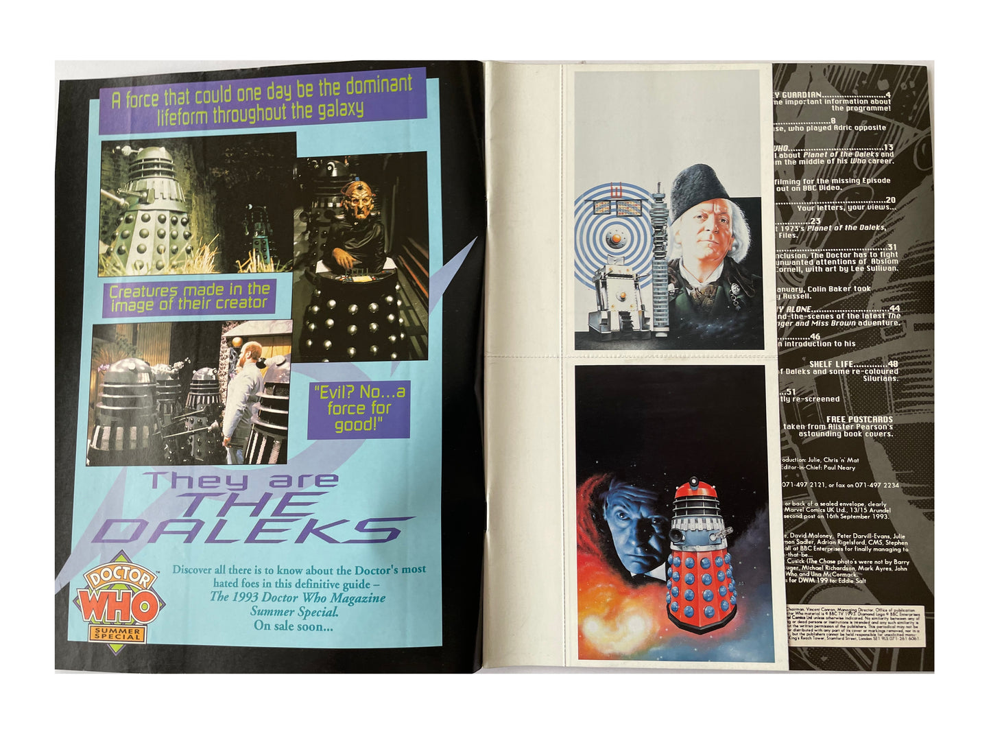 Vintage BBC Doctor Dr Who Magazine Issue Number 202 4th August 1993 - With Free Postcards - Shop Stock Room Find