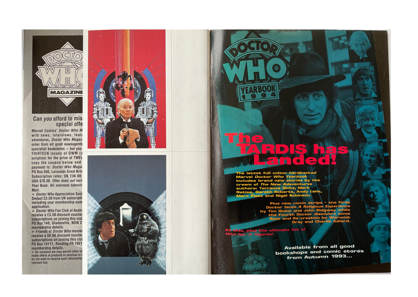 Vintage BBC Doctor Dr Who Magazine Issue Number 203 1st September 1993 - With Free Postcards - Shop Stock Room Find
