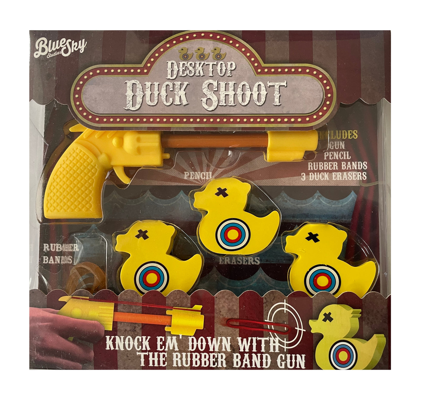 Desktop Duck Shoot - Rubber Band Shooting Gallery Game - All The Fun Of The Fair - Brand New Factory Sealed
