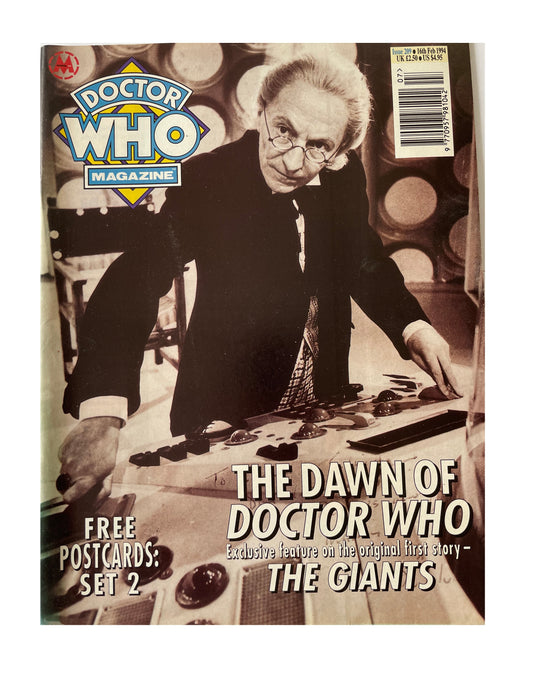 Vintage BBC Doctor Dr Who Magazine Issue Number 209 16th February 1994 - With Free Postcards - Shop Stock Room Find