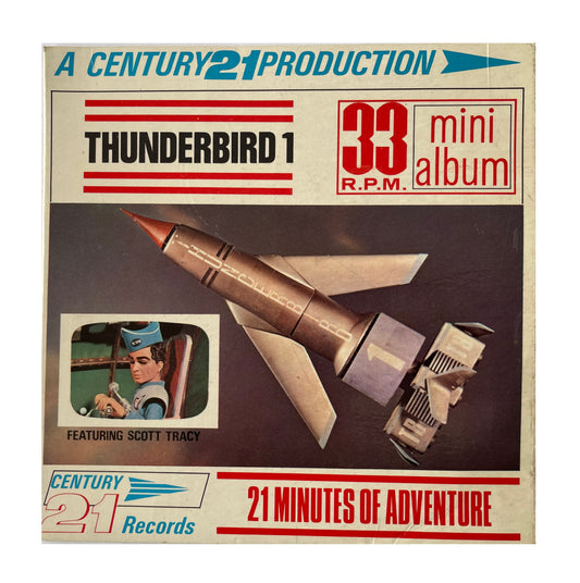 Vintage 1966 Gerry Andersons - A Century 21 Production - Thunderbird 1 Featuring Scott Tracy - 33RPM Mini Album - 21 Minutes Of Adventure Vinyl Record