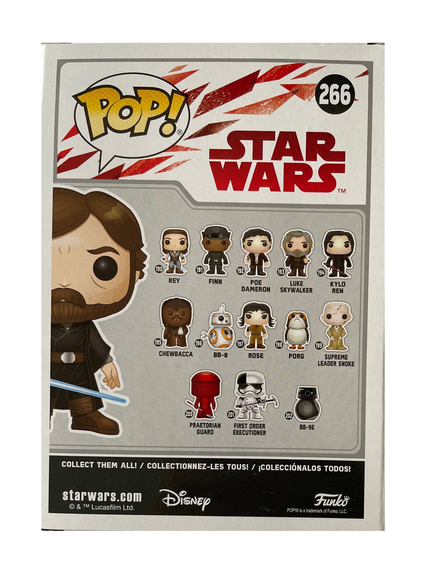 Funko 2018 - Star Wars - Luke Skywalker Jedi Master Pop Vinyl Bobble Head Figure No. 266 - Brand New Shop Stock Room Find