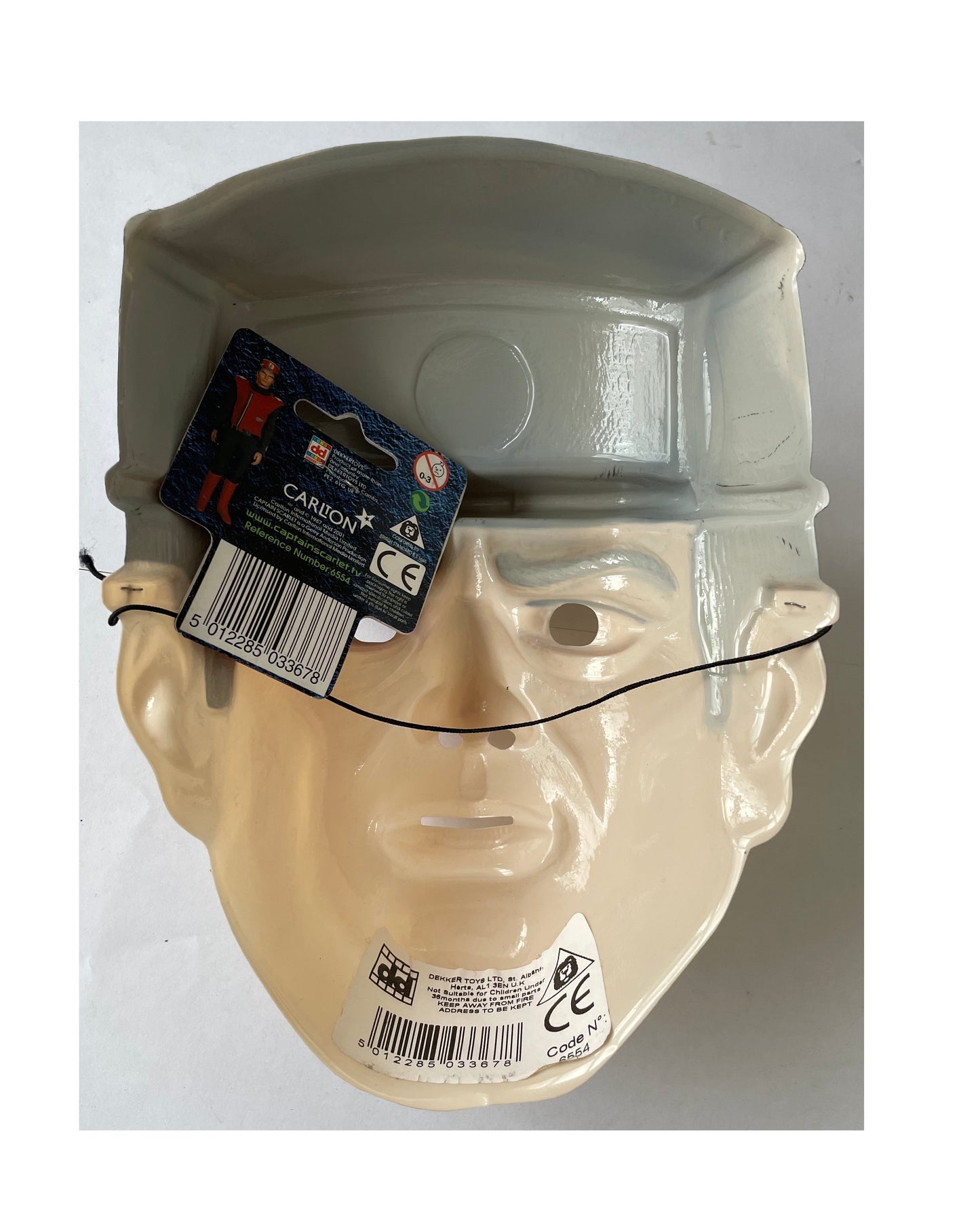 Vintage Dekker Toys 2001 - Gerry Andersons Captain Scarlet And The Mysterons - Captain Black Kids Face Mask - Shop Stock Room Find