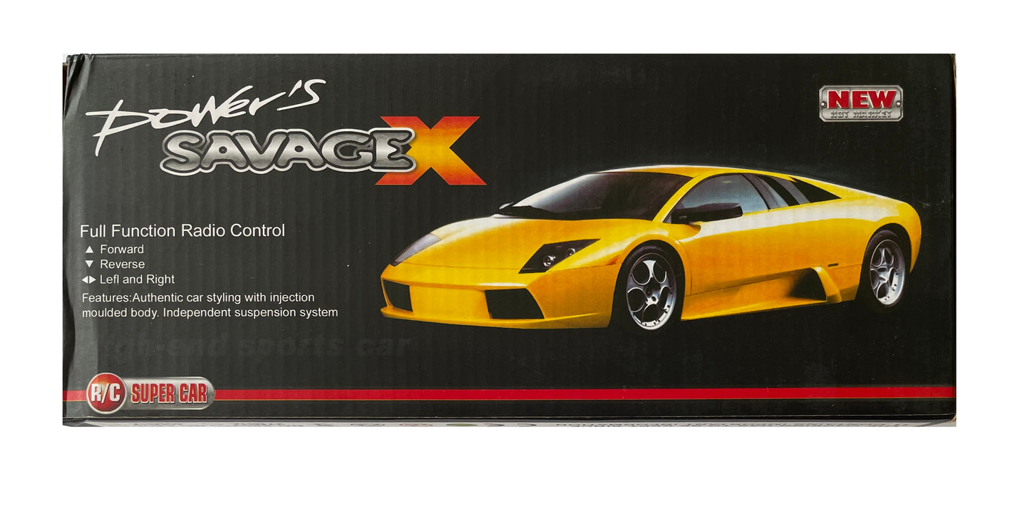 Powers Savage X Full Function Remote Radio Controlled High Performance Orange Lambo Sports Car - New In Box