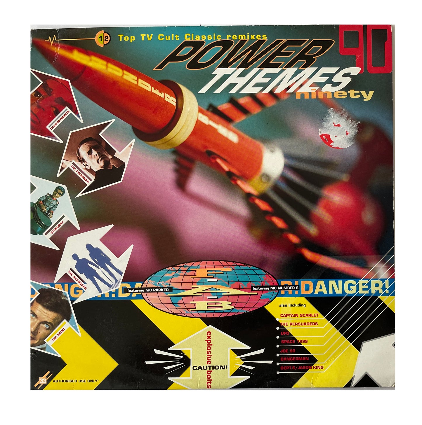 Vintage 1990 Power Themes Ninety - Top TV Cult Classic Remixes - 12 Inch Vinyl Record Album - Shop Stock Room Find