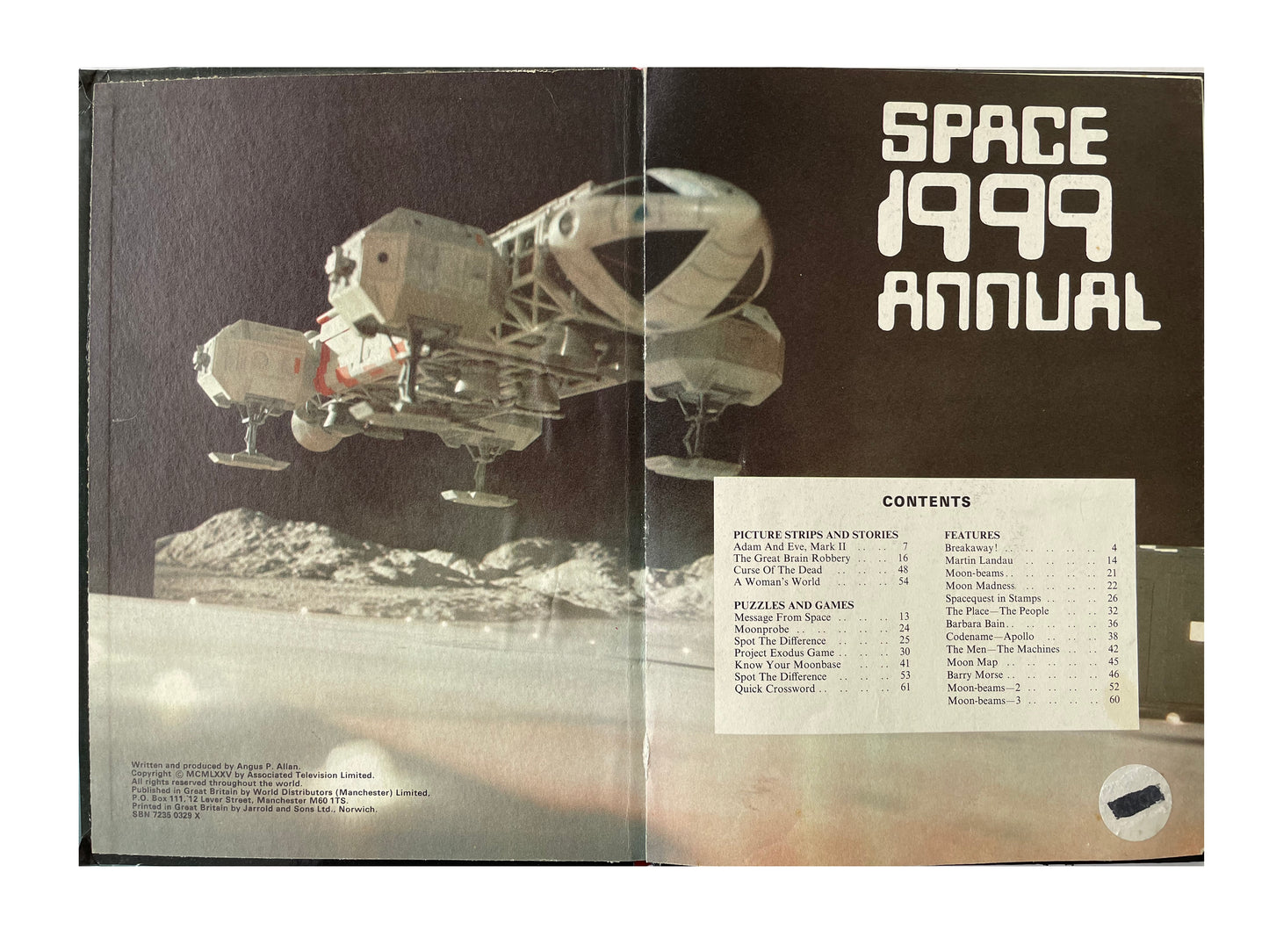 Vintage Gerry Andersons Space 1999 Annual 1975