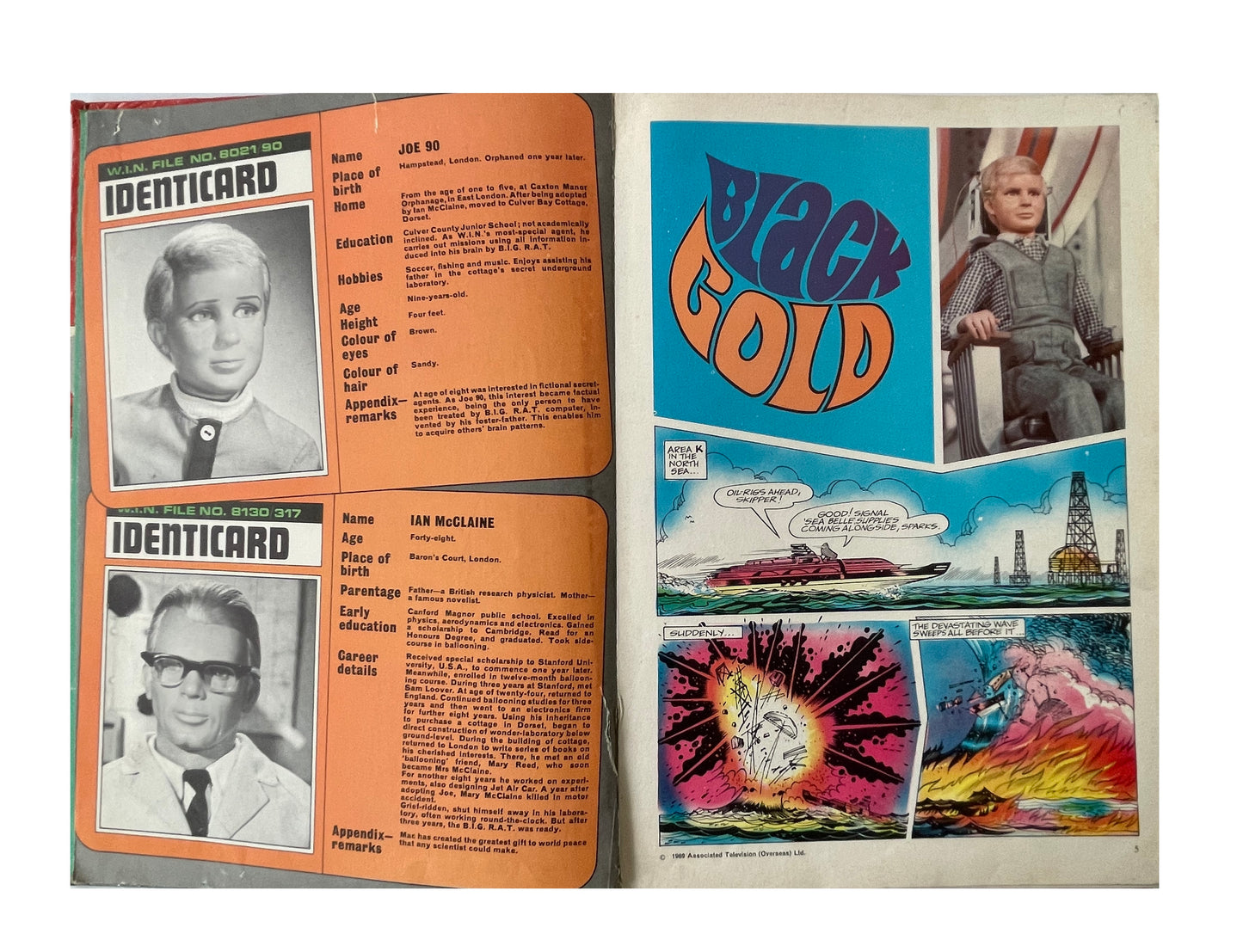 Vintage Gerry Andersons Joe 90 Top Secret Comic Annual 1969