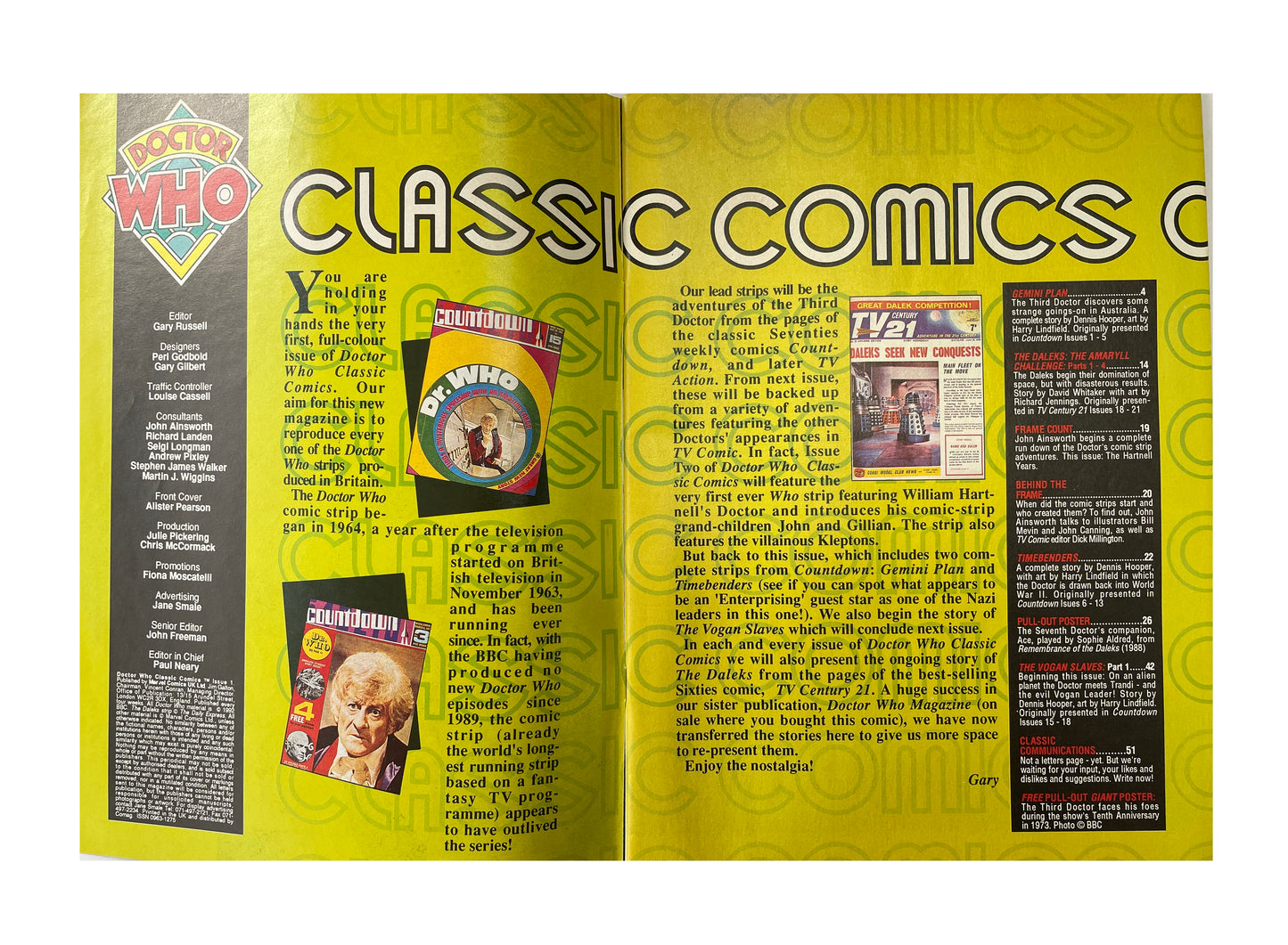 Vintage 1992 Ultra Rare - Marvel Comics Doctor Dr Who Classic Comics First Full Colour Issue Comic 9th December 1992 - Brand New Shop Stock Room Find