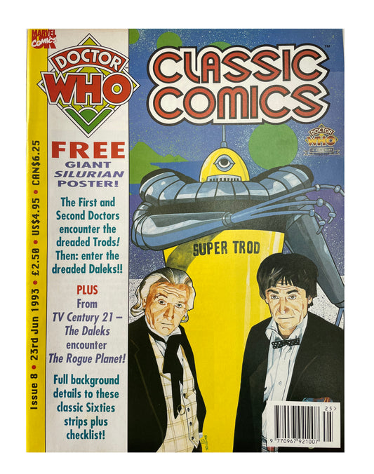Vintage 1993 Marvels Doctor Dr Who Classic Comics Full Colour Issue 8 Comic 23rd June 1993 - Brand New Shop Stock Room Find