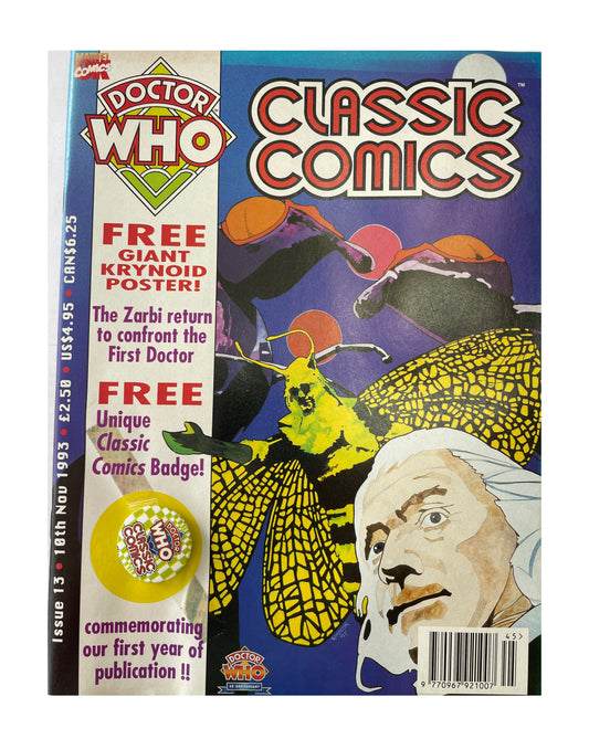 Vintage 1993 Marvels Doctor Dr Who Classic Comics Full Colour Issue 13 Comic 10th November 1993 - Brand New Shop Stock Room Find