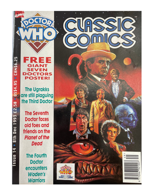 Vintage 1993 Marvels Doctor Dr Who Classic Comics Full Colour Issue 14 Comic 8th December 1993 - Brand New Shop Stock Room Find