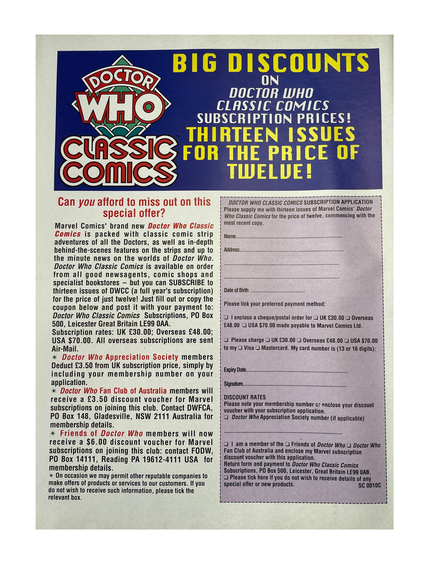 Vintage 1994 Marvels Doctor Dr Who Classic Comics Full Colour Issue 16 Comic 2nd February 1994 - Brand New Shop Stock Room Find