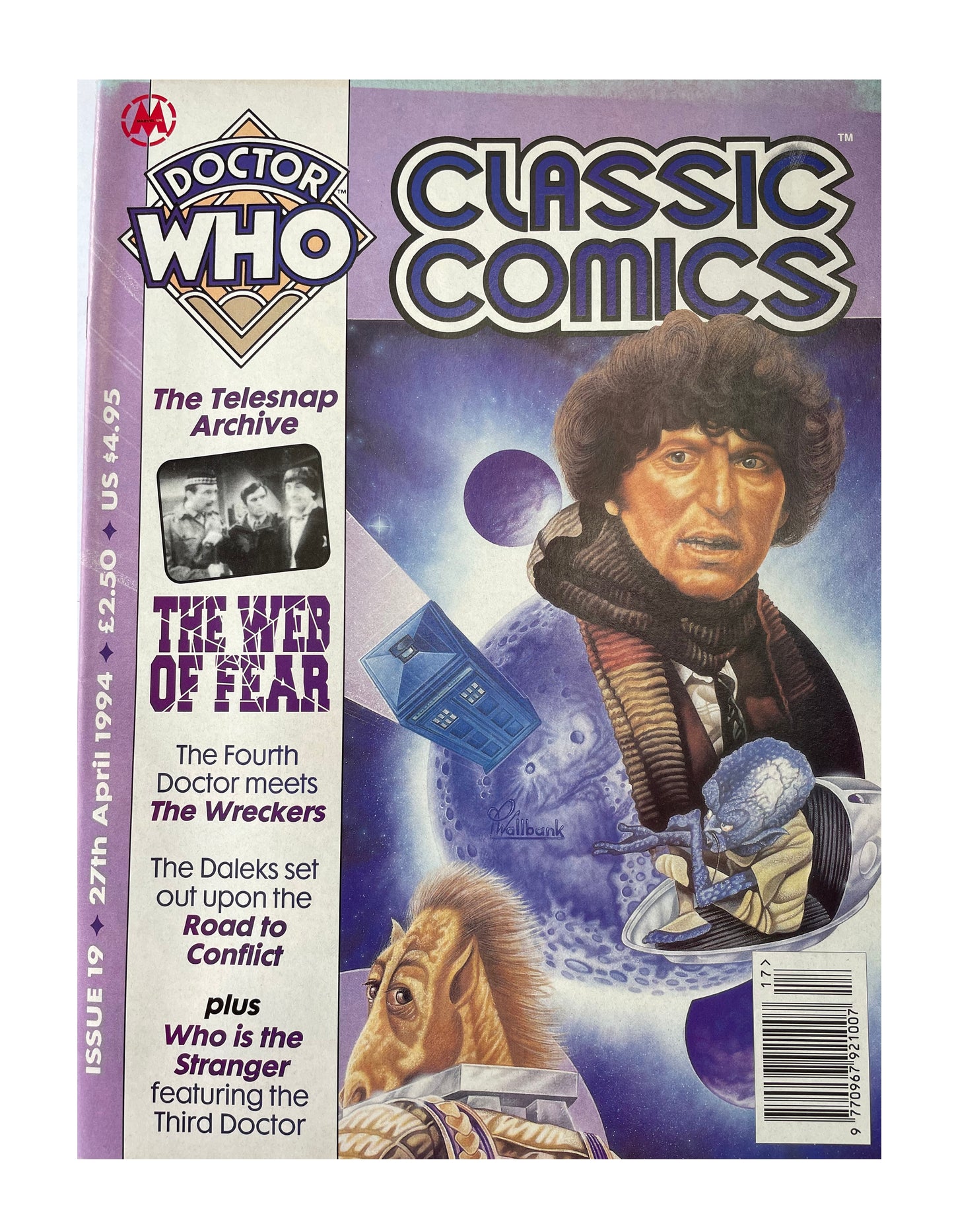 Vintage 1994 Marvels Doctor Dr Who Classic Comics Full Colour Issue 19 Comic 27th April 1994 - Brand New Shop Stock Room Find
