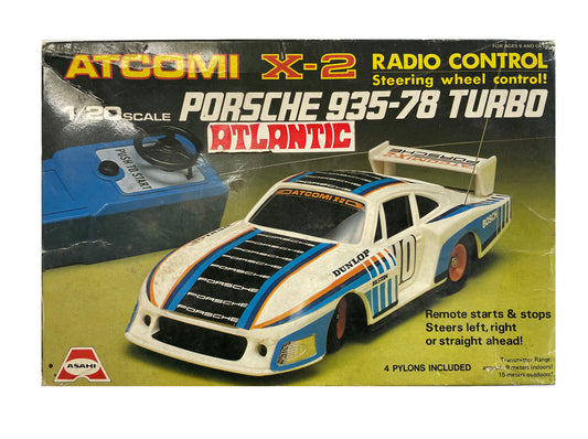 Vintage Atcomi 1970's Porsche 935-78 Turbo Radio Control Steering Wheel Control Car - In The Original Box