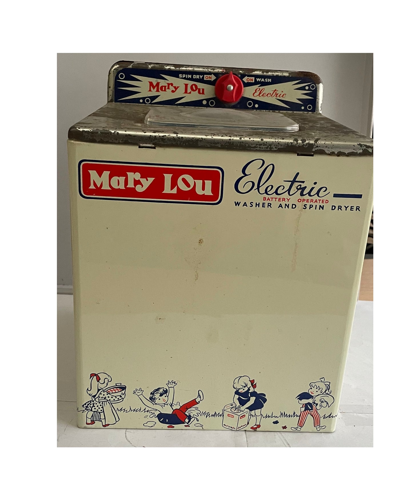 Vintage 1950's /1960's Chad Mary Lou Battery Operated Electric Washing Machine And Spin Dryer Valley - Fully Working In The Original Box.
