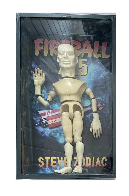 Vintage Gerry Andersons Fireball XL5 Steve Zodiac Full Size Pocket Model Display In Case With Background Card - Unique Item