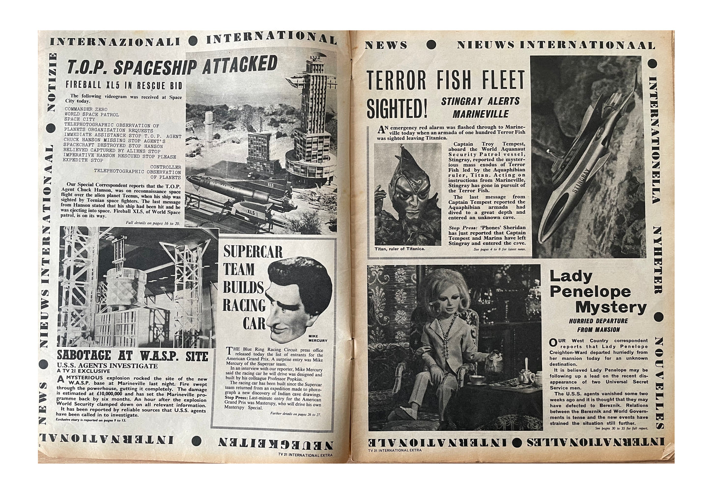 Vintage Ultra Rare October 1965 TV Century 21 International Extra Comic Magazine With Gerry Andersons Stingray - Fantastic Condition