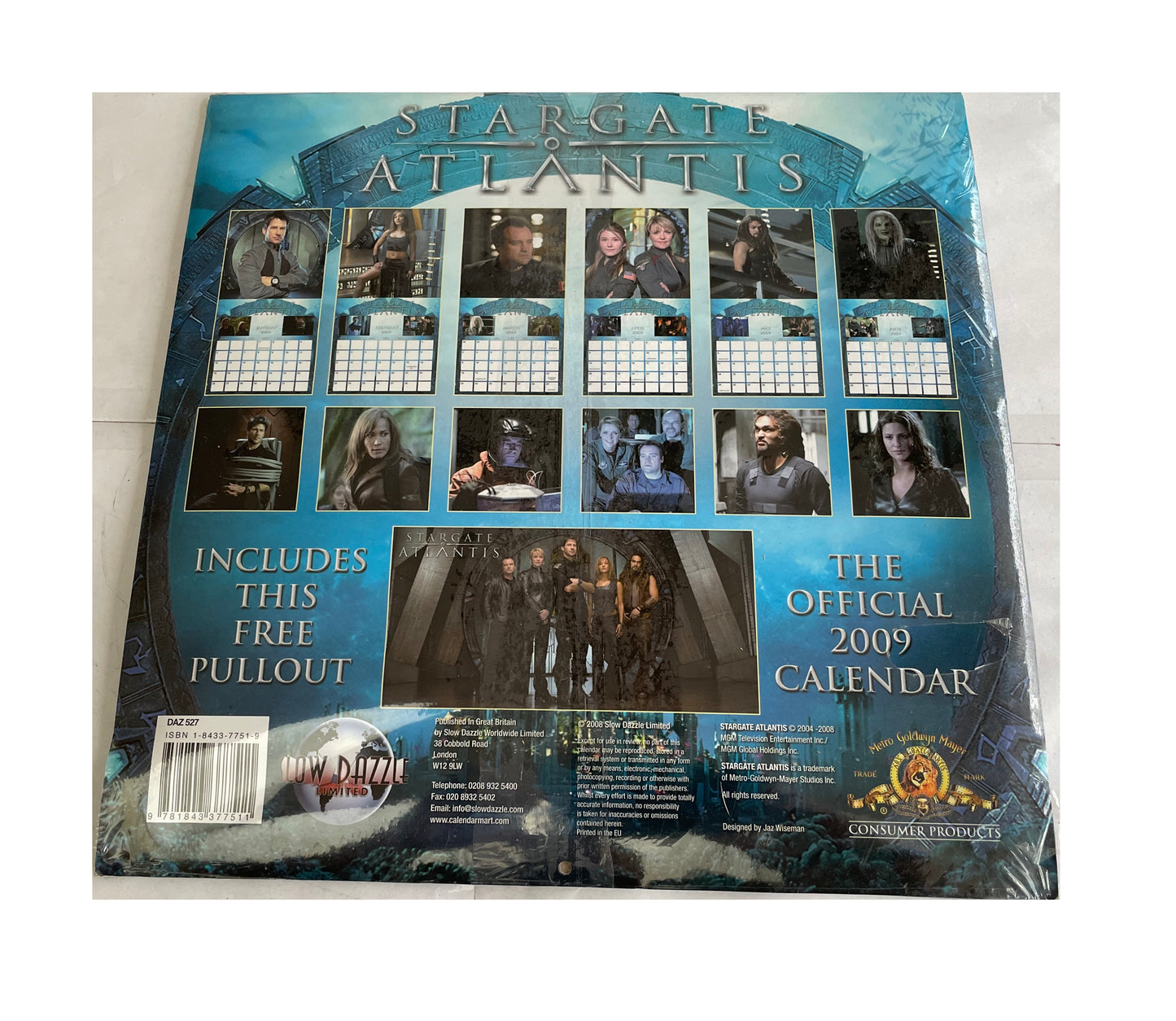 Vintage 2009 Stargate Atlantis The Official 2009 Wall Calendar - Factory Sealed Shop Stock Room Find