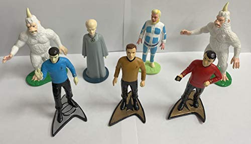 Action Figures Vintage Hamilton 1991 Star Trek The Original Series Set Of 7 Collectable Kirk / Spock / Scotty / Keeper / Mugatu / Tellanite - Former Shop Display Set