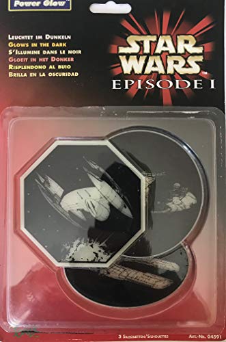 Vintage 1999 Star Wars Episode 1 The Phantom Menace Power Glow Glow In The Dark - Vehicle Wall &amp; Ceiling Glow Pads - Brand New Factory Sealed - Shop Stock Room Find.