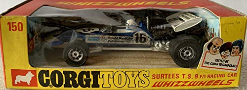 Whizzwheels Vintage Corgi 1972 Surtees T.S.9 F/1 Racing Car Diecast Replica Vehicle With Driver Released By Corgi Number 150 - In The Original Box - Shop Stock Room Find
