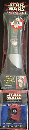 Vintage 1999 Star Wars Episode 1 The Phantom Menace Anakin Skywalker Collector Watch With Lightsaber Display Case Plus Sith Holoprojector With Backlight & Moving Dial - Shop Stock Room Find