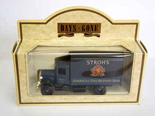Vintage 1986 Lledo Models Of Days Gone 1934 Mac Canvas Back Strohs Fiee Brewed Beer Diecast Replica Model Vehicle - New In Box - Shop Stock Room Find