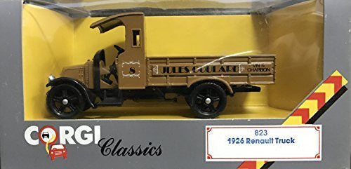 Vintage Corgi Classics 1985 Jules Goulard Vin & Charbon 1926 Renault Delivery Truck Diecast Replica Vehicle No. 823 Mint In The Box