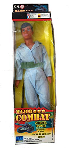 Major Combat Vintage 1998 11 Inch Action Soldier Action Figure In Blue Jump Suit By Playmakers - New In Box - Shop Stock Room Find