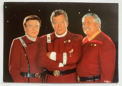 Vintage Star Trek Generations 1994 Captain Kirk, Scotty And Chekov Photograph Postcard By Film Freak Productions - Unsold Shop Stock
