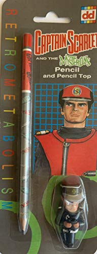 Vintage 1993 Gerry Andersons Captain Scarlet And The Mysterons Pencil And Captain Black Pencil Top Set Factory Sealed Shop Stock Room Find