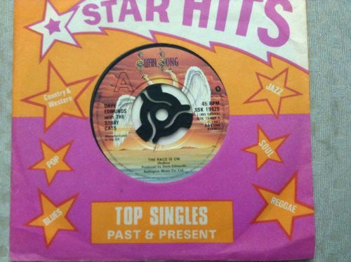 Dave Edmunds And The Stray Cats - A.Side The Race Is On, B.Side Living Again If It Kills Me Swan Song Records Label 1981, 7 inch vinyl Single