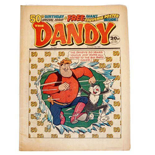 Vintage Rare The Dandy 50th Birthday Special Issue Weekly Comic Magazine No. 2402 Boys And Girls Comic Every Tuesday 5th December 1987 By D C Thomson & Co