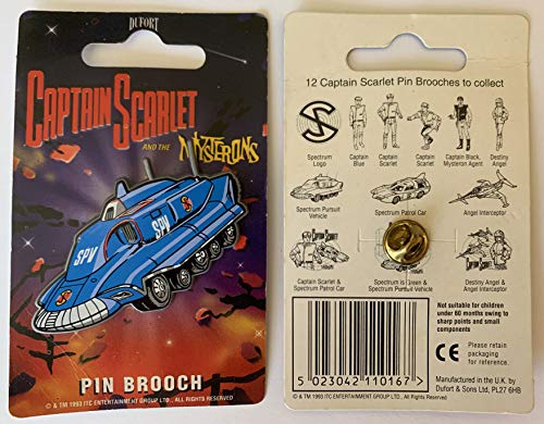 Captain Scarlet & The Mysterons Vintage 1993 Gerry Andersons Pin Brooch Badge Featuring The Spectrum Pursuit Vehicle SPV - By Dufort & Sons 1993 Shop Stock Room Find