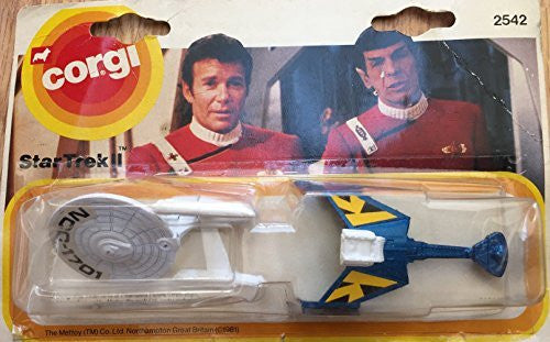 Vintage 1981 Corgi Die-Cast Twin Pack Star Trek II The Wrath Of Khan USS Enterprise NCC-1701 Star Ship Klingon Battlecruiser New On Card Ultra Rare