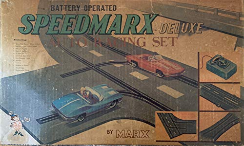 Playset Vintage 1950's Louis Marx Speedmarx Deluxe Auto Racing Set - In The Original Box