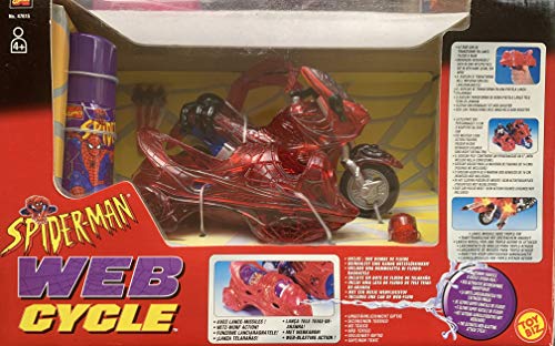 Spider-Man Web Cycle with Web-Blasting Action (motorcycle,sidecar,missiles + can of web fluid)