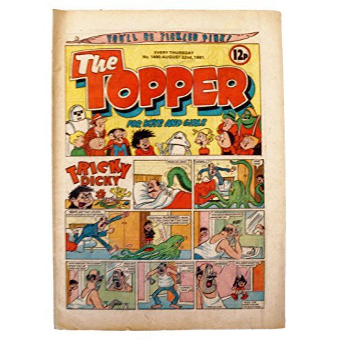 Vintage The Topper Weekly No. 1490 Boys And Girls Comic Every Thursday 22nd August 1981 By D C Thomson & Co