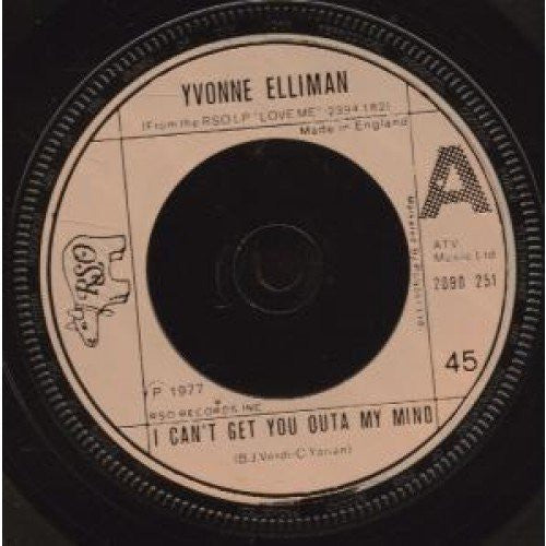 Yvonne Elliman A.Side I Can't Get You Outa My Mind, B.Side i Know, RSO Records Label 1977 7" VINYL Single Record
