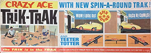 Trik Trak Vintage Triang Product 1960's Crazy Ace TT3 Set - Includes Cars, Track, Spin-A-Round, & Press Out Cardboard Models - New In The Original Box - Shop Stock Room Find
