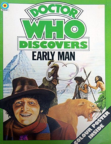 Vintage Target Books 1977 Doctor Dr Who Discovers Early Man Paperback Book With Free Colour Poster - Fantastic Condition Former Shop Stock