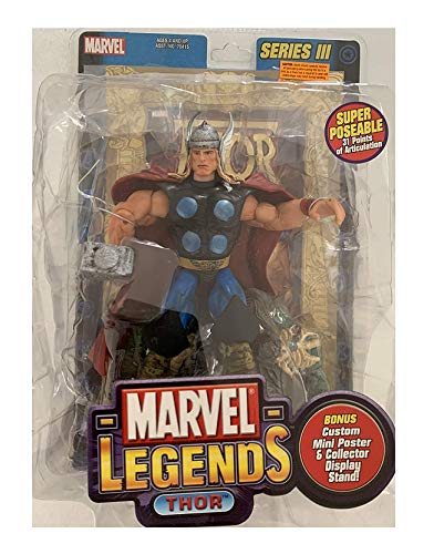 Vintage Marvel Legends Series III Thor Highly Detailed Poseable Action Figure Factory Sealed Shop Stock Room Find