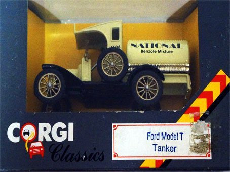 Vintage 1985 Corgi Classics National Benzole Mixture 1915 Ford Model T TankWagon Tanker Die Cast Replica Vehicle No. C864/4 Mint In Box - Shop Stock Room Find
