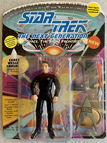 Action Figure Vintage Playmates 1993 Star Trek The Next Generation Cadet Wesley Crusher First Release Factory Sealed Shop Stock Room Find