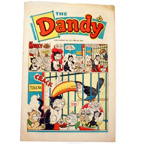 Vintage Rare The Dandy Weekly Comic Magazine No. 1211 Boys And Girls Comic Every Tuesday 6th February 1965 By D C Thomson & Co