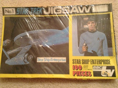 Vintage Star Trek 100 Piece Fully Interlocking Jigsaw Puzzle from 1972 Featuring The Star Ship Enterprise Jigsaw Number 1 - Brand New Factory Sealed Shop Stock Room Find