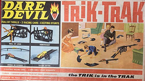 Trik Trak Vintage Triang Product 1960's Dare Devil TT-2 Set - Includes Cars, Track, Somersault Wall Of Logs, Logs & Cardboard Models - In The Original Box